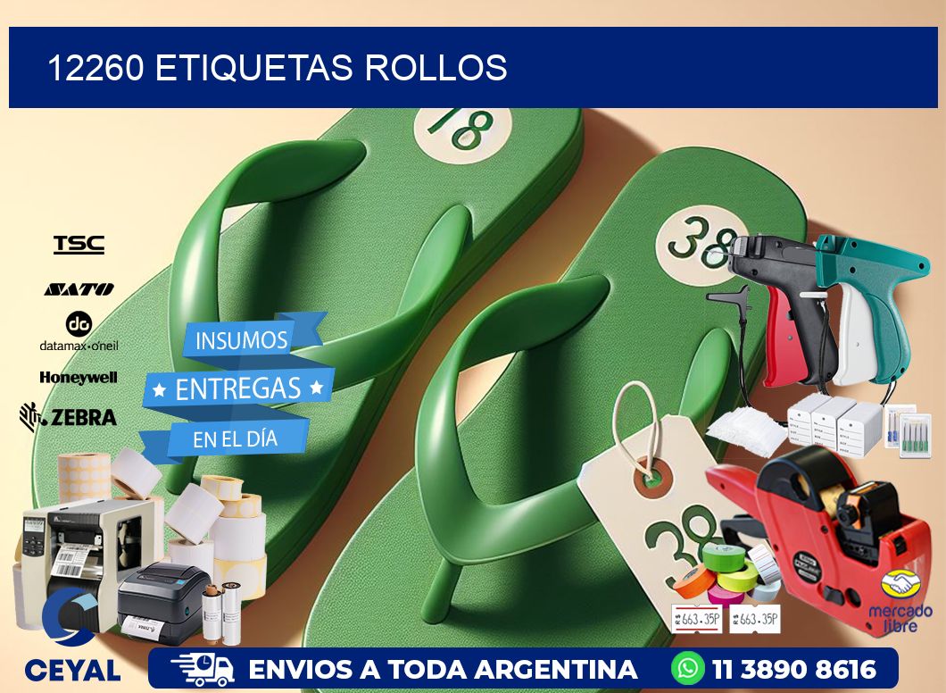 12260 etiquetas rollos