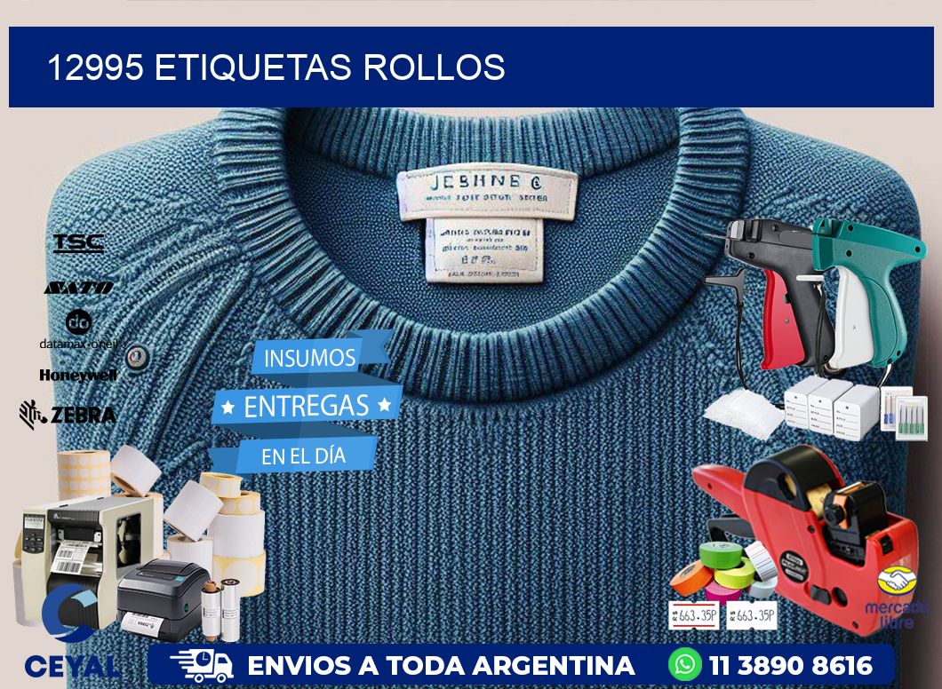 12995 etiquetas rollos