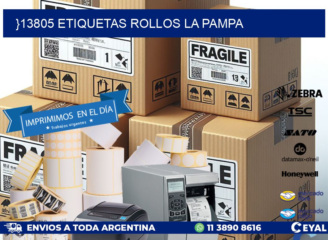 }13805 etiquetas rollos LA PAMPA