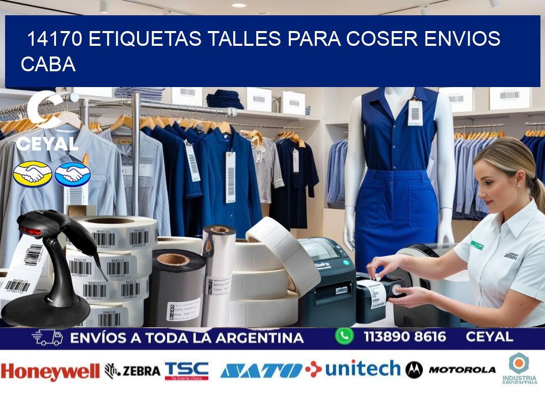 14170 ETIQUETAS TALLES PARA COSER ENVIOS CABA