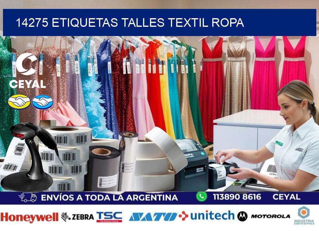14275 ETIQUETAS TALLES TEXTIL ROPA