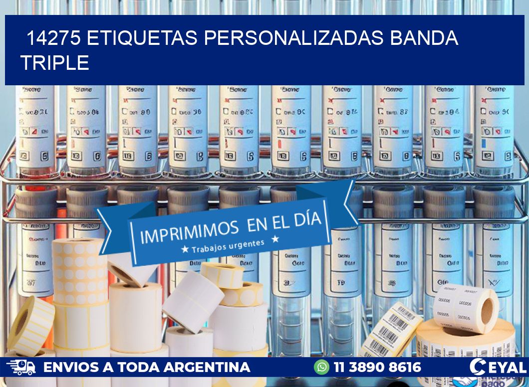 14275 Etiquetas personalizadas banda triple