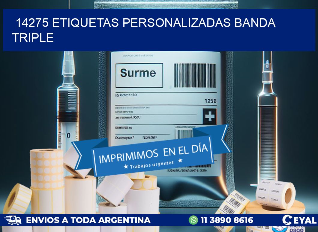 14275 Etiquetas personalizadas banda triple