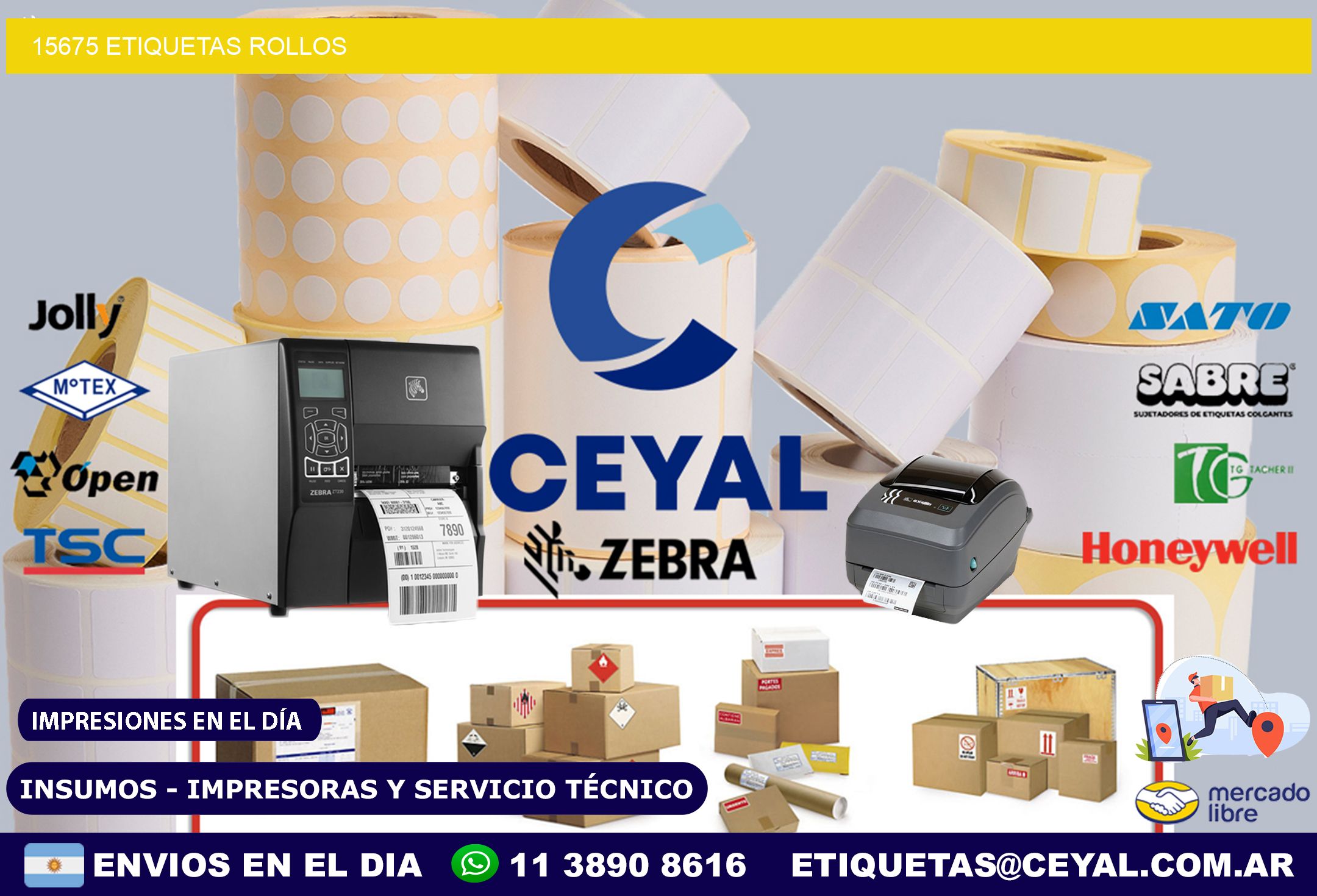 15675 etiquetas rollos