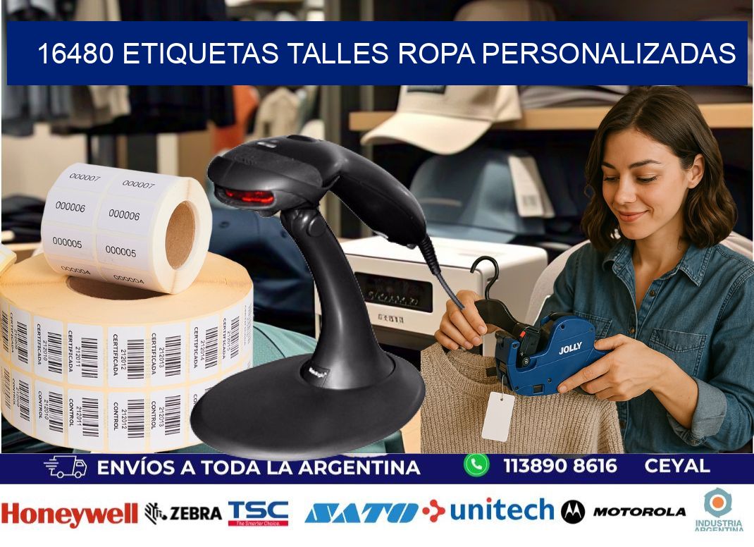 16480 ETIQUETAS TALLES ROPA PERSONALIZADAS