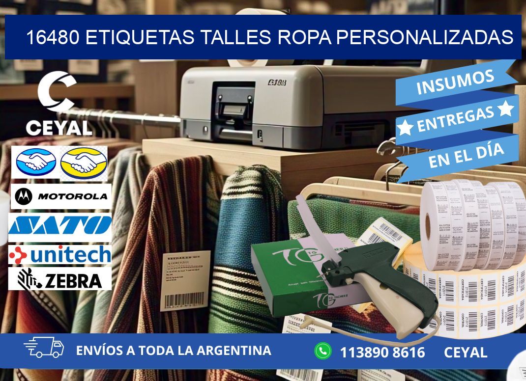 16480 ETIQUETAS TALLES ROPA PERSONALIZADAS