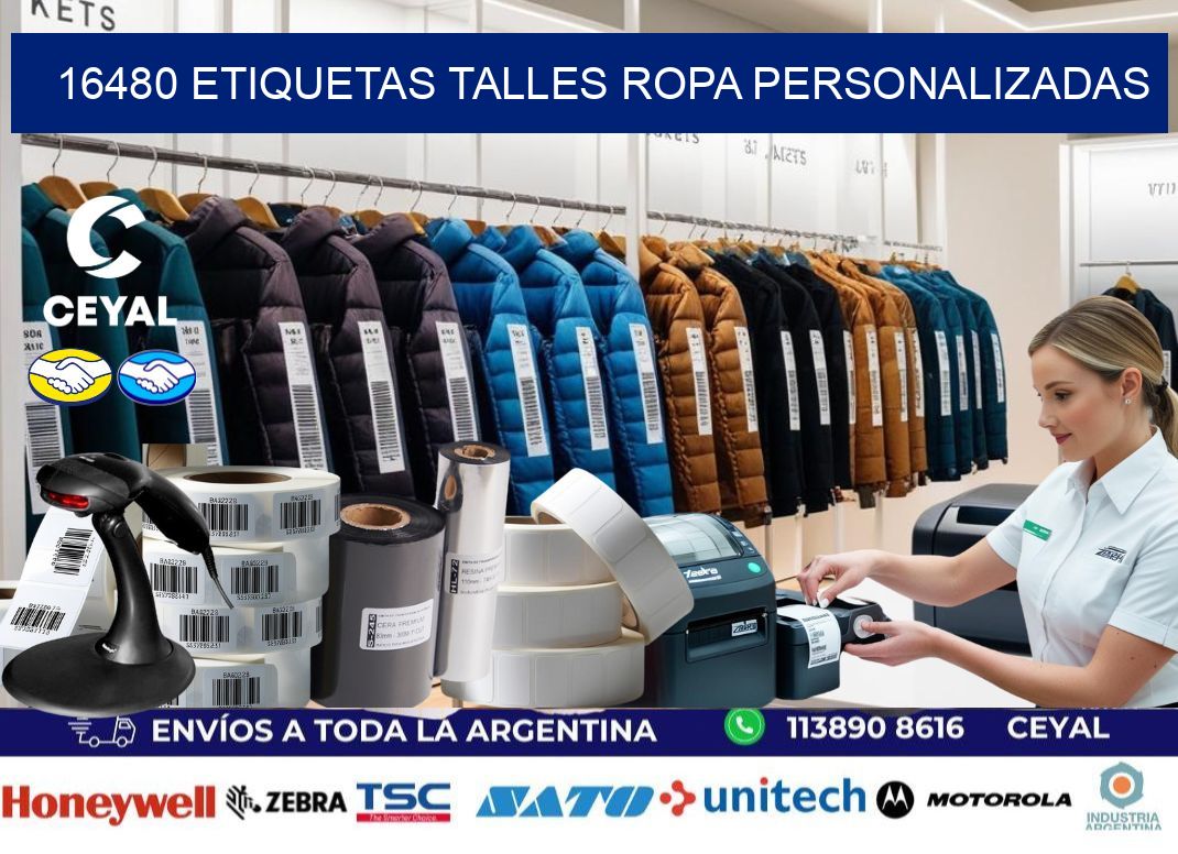 16480 ETIQUETAS TALLES ROPA PERSONALIZADAS