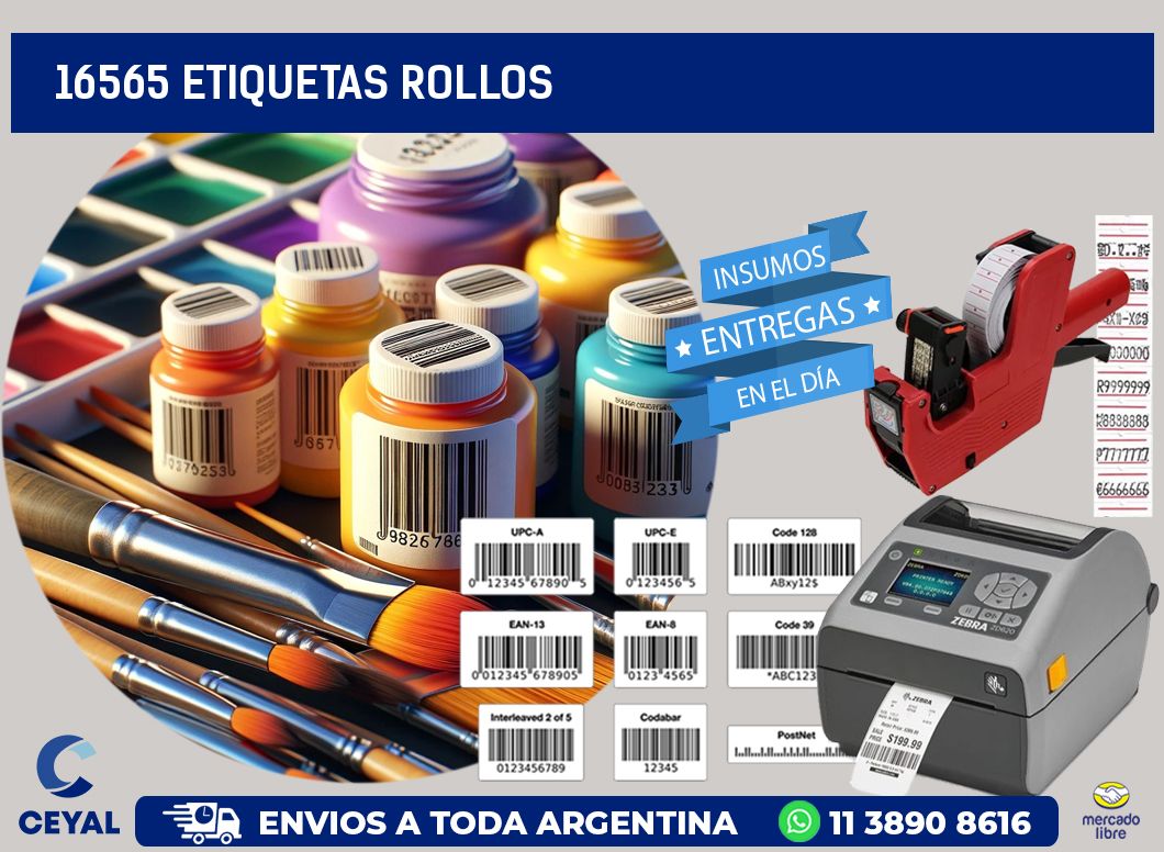 16565 etiquetas rollos