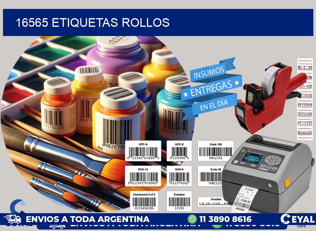 16565 etiquetas rollos