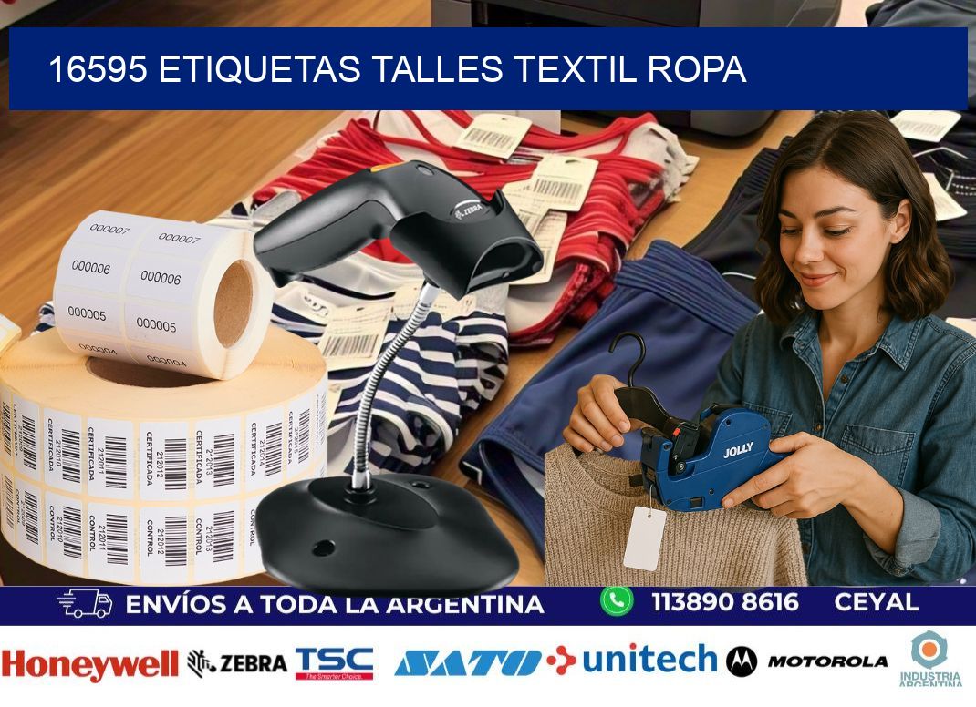 16595 ETIQUETAS TALLES TEXTIL ROPA