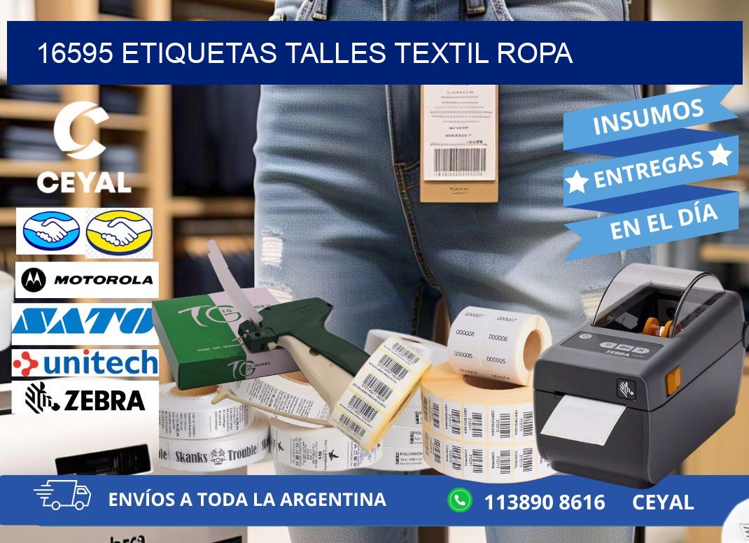 16595 ETIQUETAS TALLES TEXTIL ROPA