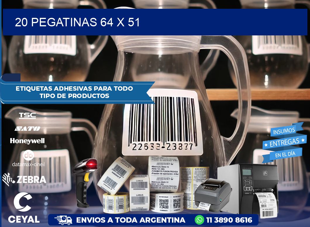 20 PEGATINAS 64 x 51