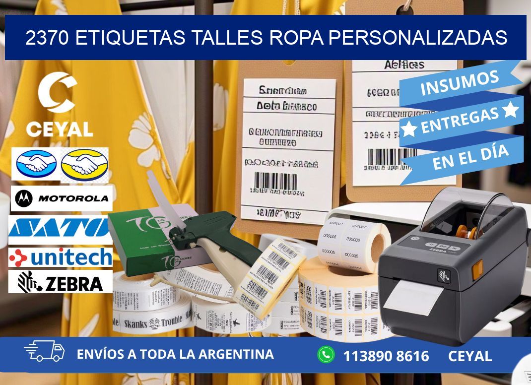 2370 ETIQUETAS TALLES ROPA PERSONALIZADAS
