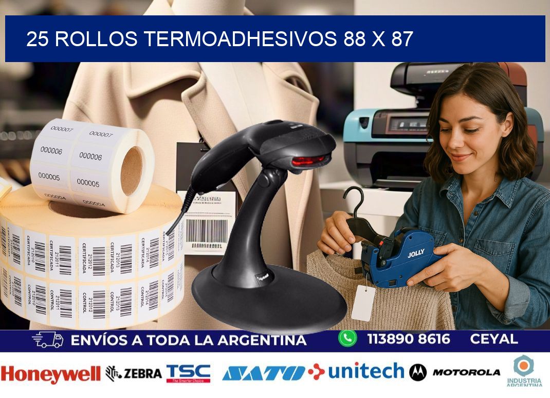 25 ROLLOS TERMOADHESIVOS 88 x 87