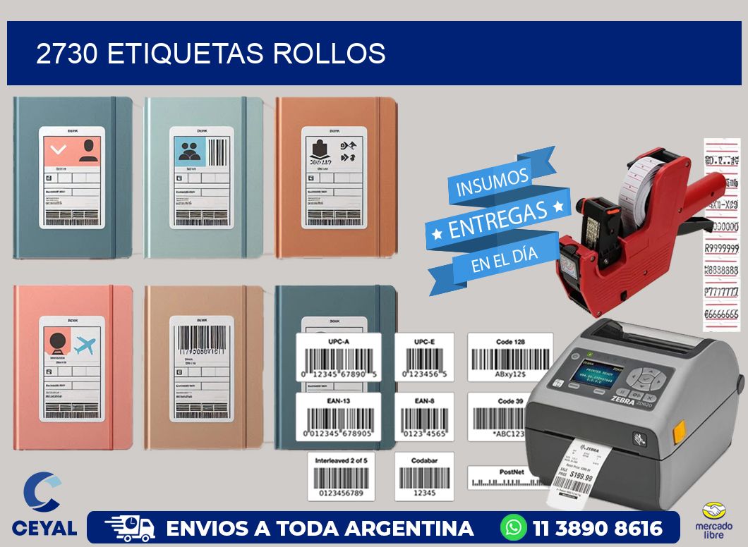 2730 etiquetas rollos