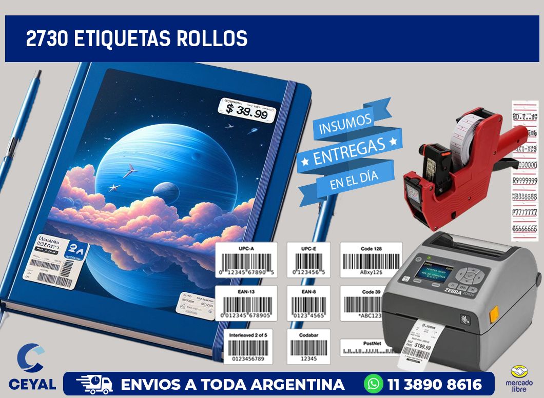 2730 etiquetas rollos