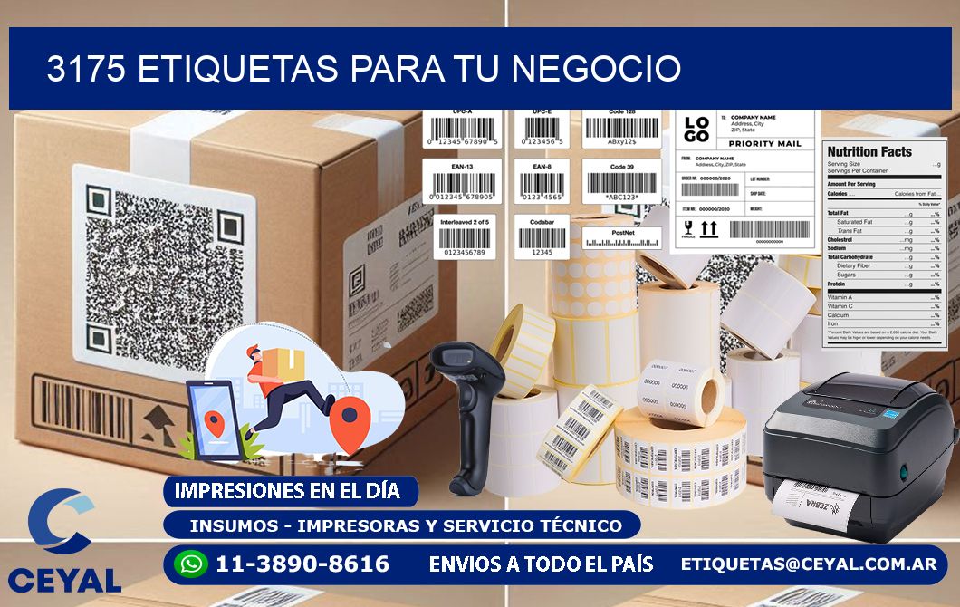 3175 etiquetas para tu negocio