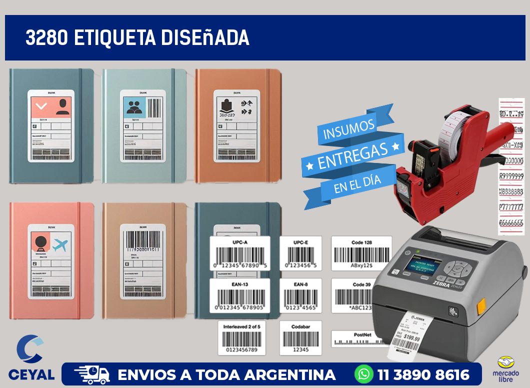 3280 etiqueta diseñada