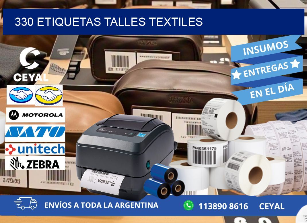 330 ETIQUETAS TALLES TEXTILES