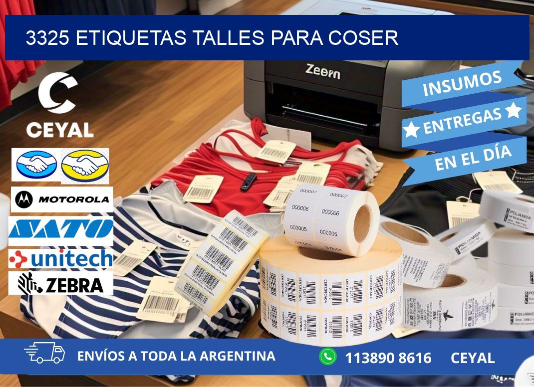 3325 ETIQUETAS TALLES PARA COSER