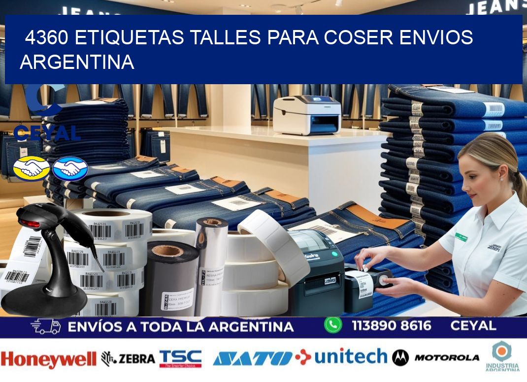4360 ETIQUETAS TALLES PARA COSER ENVIOS ARGENTINA