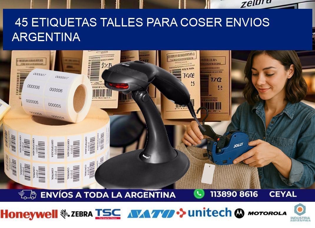 45 ETIQUETAS TALLES PARA COSER ENVIOS ARGENTINA