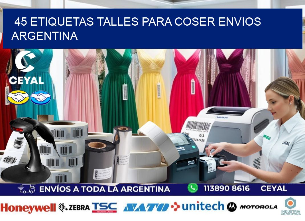 45 ETIQUETAS TALLES PARA COSER ENVIOS ARGENTINA