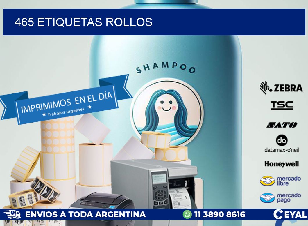 465 etiquetas rollos