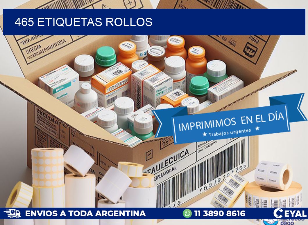 465 etiquetas rollos