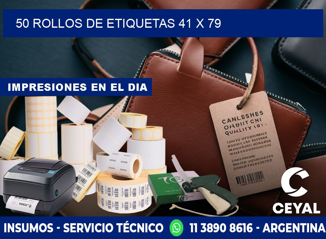 50 ROLLOS DE ETIQUETAS 41 x 79