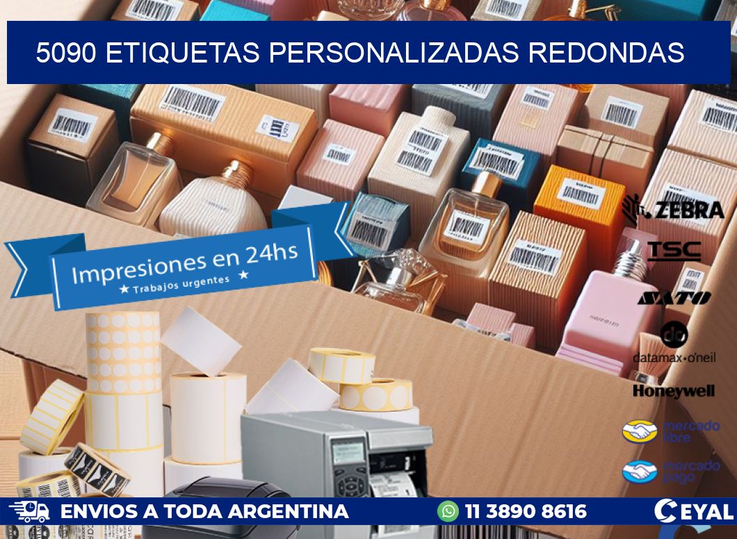 5090 Etiquetas personalizadas redondas