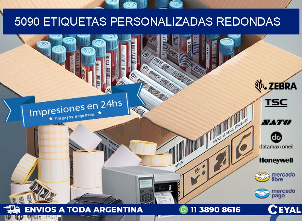 5090 Etiquetas personalizadas redondas