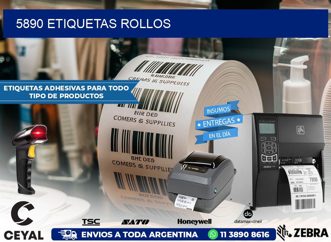 5890 etiquetas rollos
