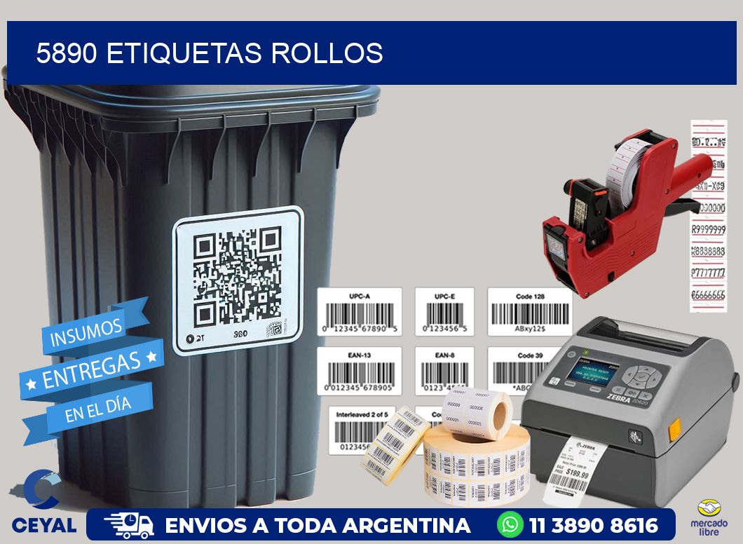 5890 etiquetas rollos