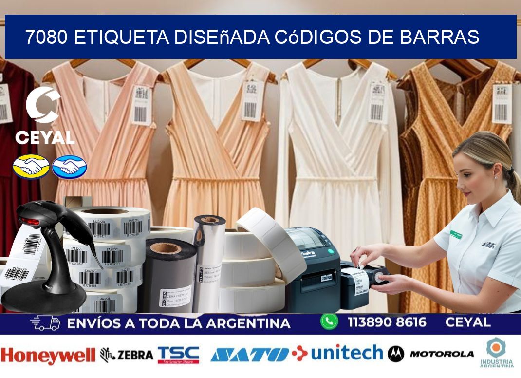 7080 etiqueta diseñada códigos de barras