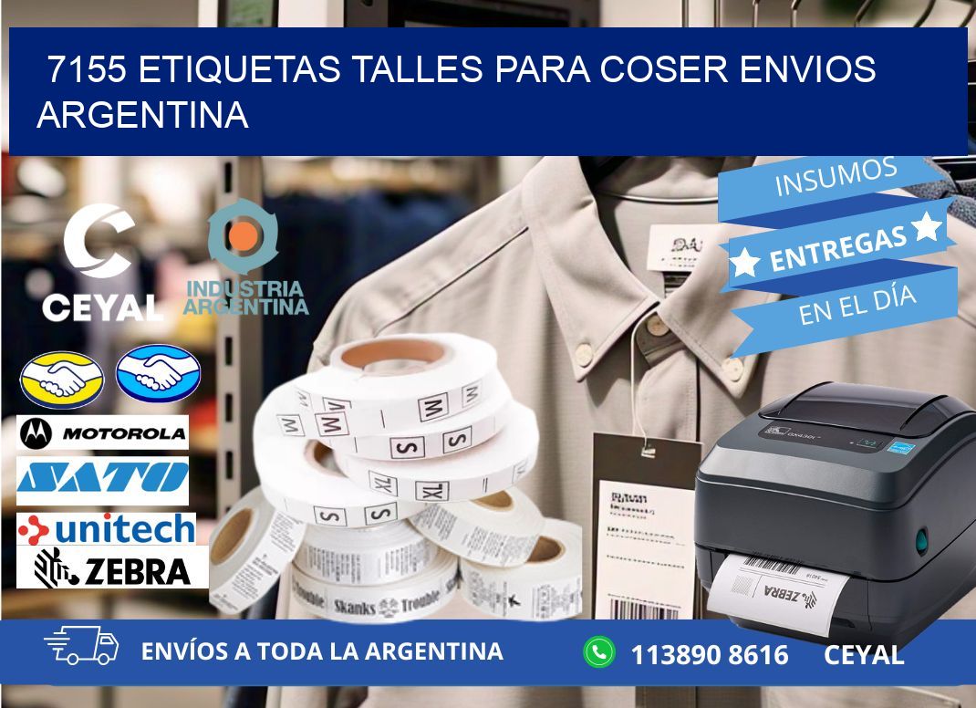 7155 ETIQUETAS TALLES PARA COSER ENVIOS ARGENTINA
