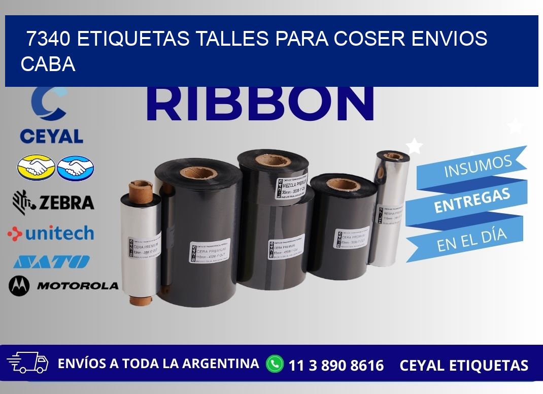 7340 ETIQUETAS TALLES PARA COSER ENVIOS CABA