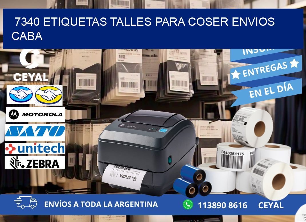 7340 ETIQUETAS TALLES PARA COSER ENVIOS CABA