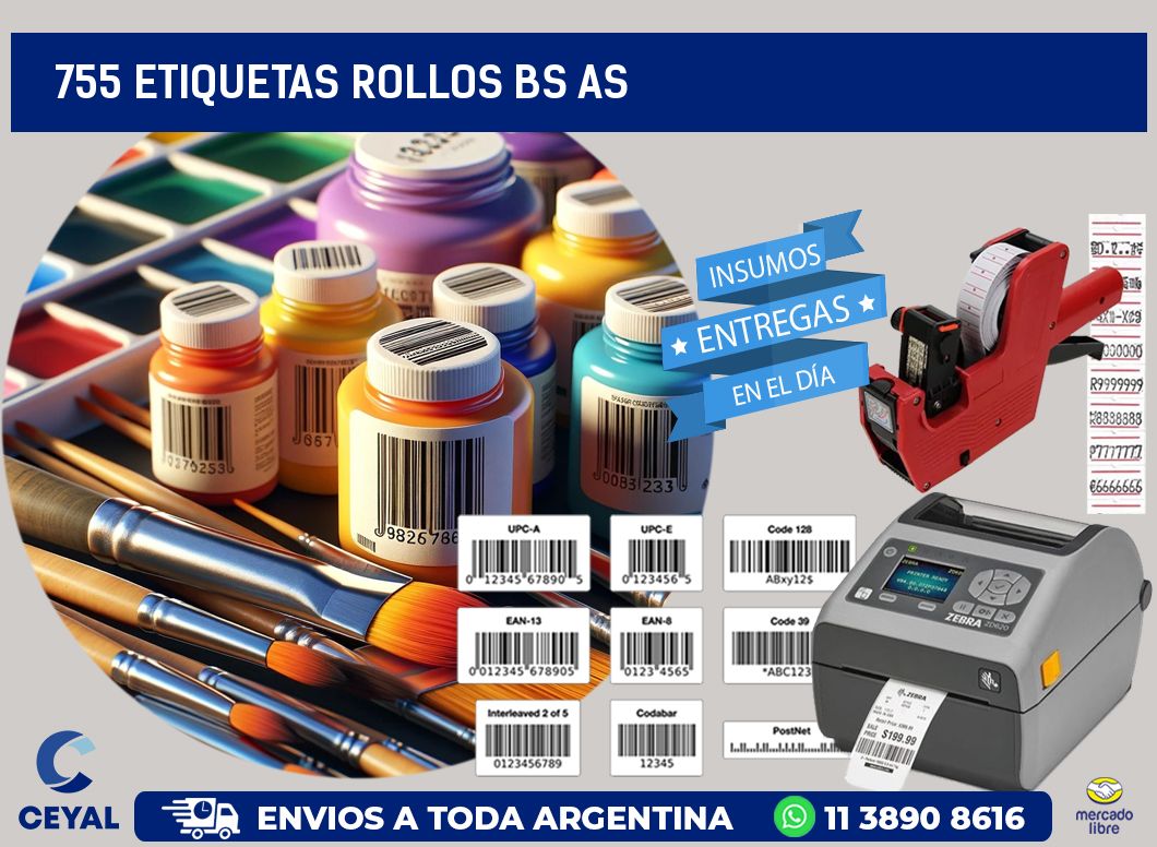 755 etiquetas rollos BS AS