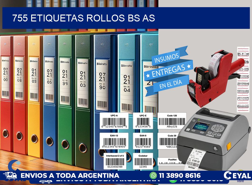755 etiquetas rollos BS AS