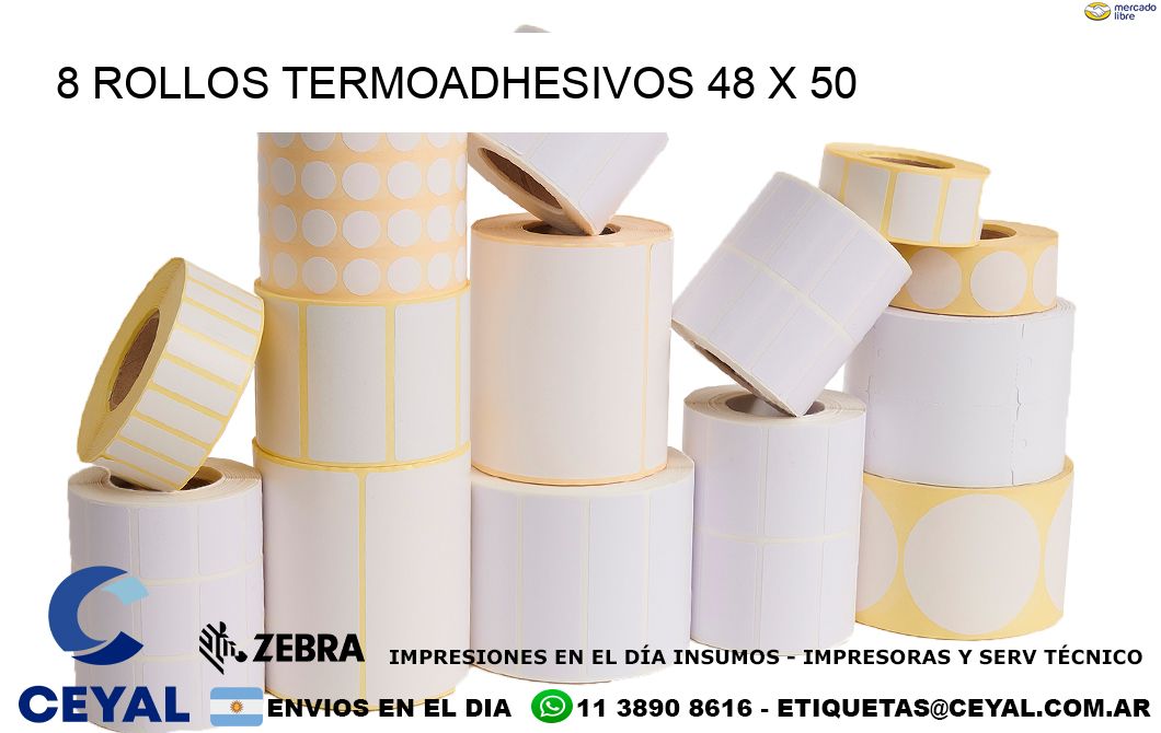 8 ROLLOS TERMOADHESIVOS 48 x 50