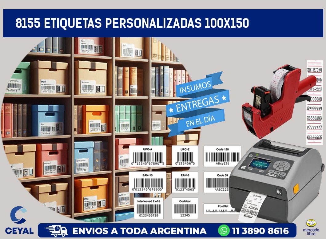 8155 Etiquetas personalizadas 100x150