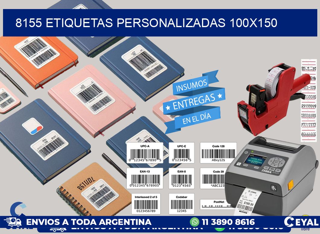 8155 Etiquetas personalizadas 100x150