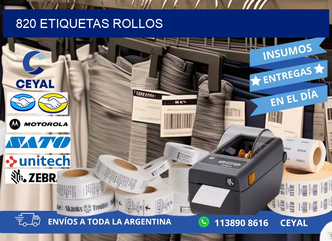 820 etiquetas rollos