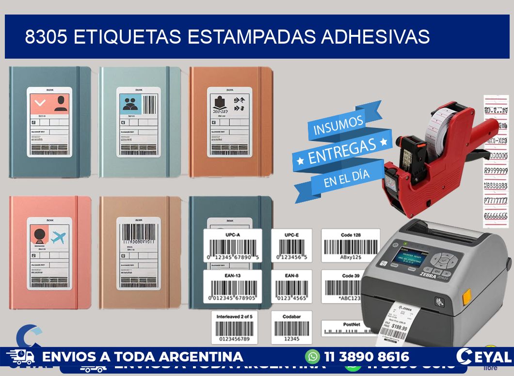 8305 etiquetas estampadas adhesivas