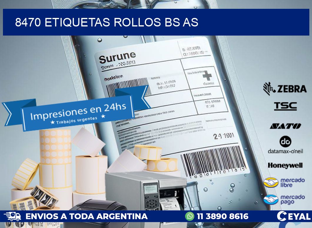 8470 etiquetas rollos BS AS