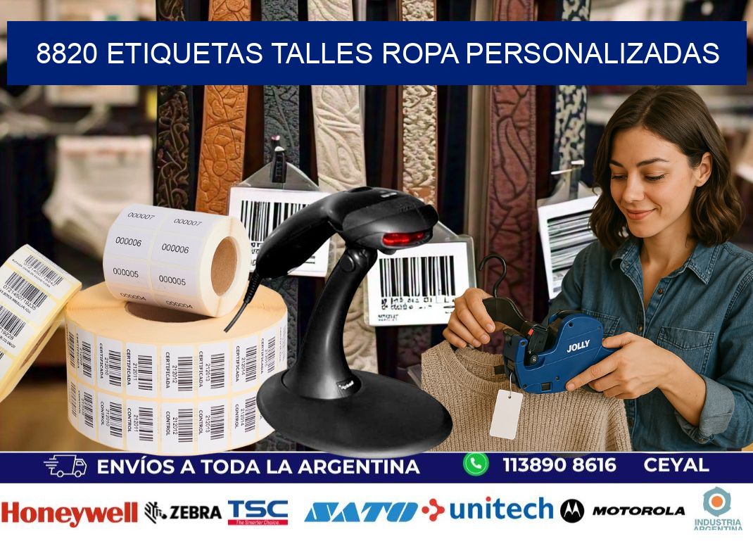 8820 ETIQUETAS TALLES ROPA PERSONALIZADAS