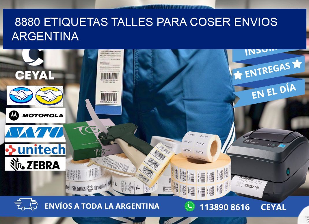 8880 ETIQUETAS TALLES PARA COSER ENVIOS ARGENTINA
