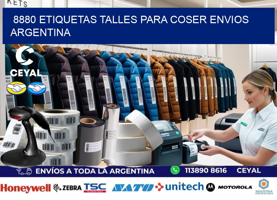 8880 ETIQUETAS TALLES PARA COSER ENVIOS ARGENTINA