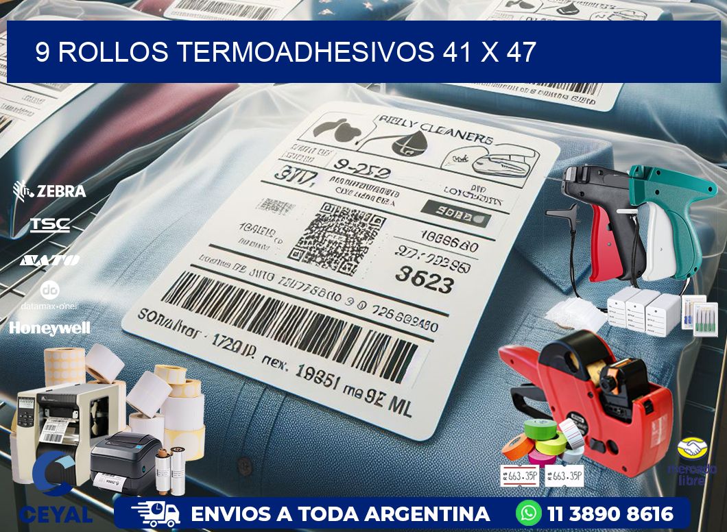 9 ROLLOS TERMOADHESIVOS 41 x 47
